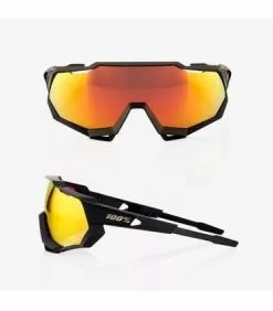 GAFAS 100% SPEEDTRAP SOFT TACT BLACK HIPER RED LENS -BICICLETAS Tienda de ventas 018