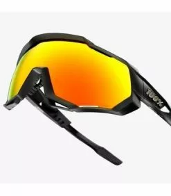 GAFAS 100% SPEEDTRAP SOFT TACT BLACK HIPER RED LENS -BICICLETAS Tienda de ventas 019