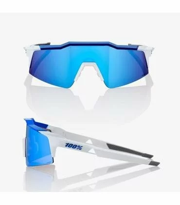 GAFAS 100% SPEEDCRAFT SL MATTE WHITE METALLIC BLUE HIPER BLUE LENS 4 GAFAS 100% SPEEDCRAFT SL MATTE WHITE METALLIC BLUE HIPER BLUE LENS - Imagen 2